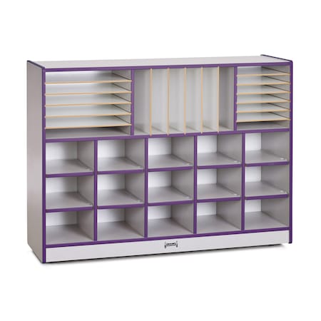 Jonti-Craft Rainbow Accents Sectional Cubbie-Tray Mobile Unit, without Trays, Purple 0415JCWW004